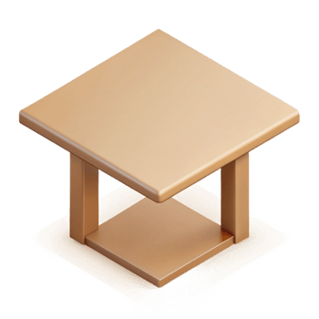 enchanting timeless Crisp edges isometric table, beige, minimal with Scalable Design. png