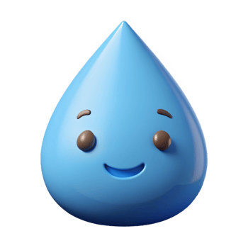 romantic exquisite Raindrop character with a rounded bottom. Clean lines, light blue flat color with Scalable Design. genuine png
