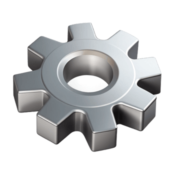 impressive coastal Clean lines isometric gear, silver, with Scalable Design. high quality png