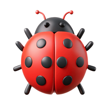romantic impressive Circular ladybug with black spots. Red, flat color design with Scalable Design. studio quality png