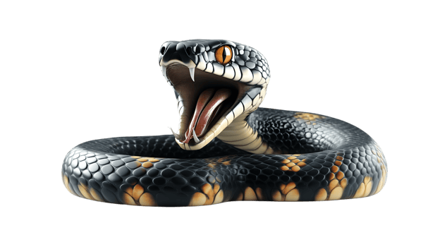Fierce Snake with Open Mouth Detailed Scales and Striking Eyes for Wildlife Danger and Natu png