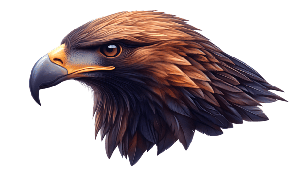Golden Eagle Head Profile Majestic Bird of Prey Wildlife Art Feathers Detail png