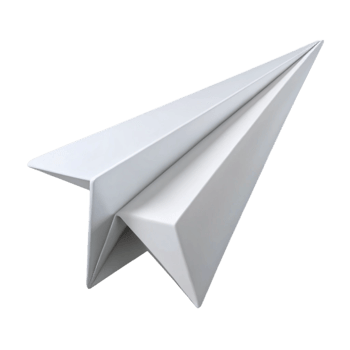 hypnotic unforgettable Minimal design of a paper airplane. Crisp edges. Flat white. with Scalable Design. png