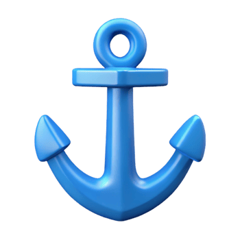 mesmerizing artistic Crisp edges define a simple anchor. Flat blue. Single-weight stroke with Scalable Design. 4K png