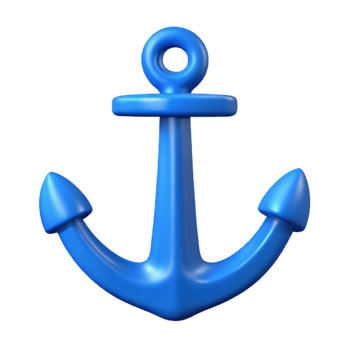 energetic elegant Crisp edges define a simple anchor. Flat blue. Single-weight stroke with Scalable Design. fine detail png