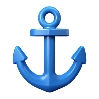 immaculate ethereal minimalist Crisp edges define a simple anchor. Flat blue. Single-weight stroke with Scalable Design. gallery standard png