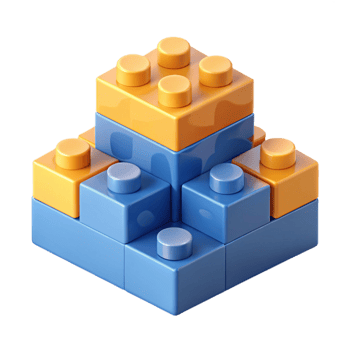 dazzling elegant Isometric set of building blocks. Crisp edges, flat color, with Scalable Design. original png