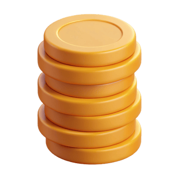 iconic renaissance Isometric stack of coins. Minimal design, single-weight stroke with Scalable Design. luxury png