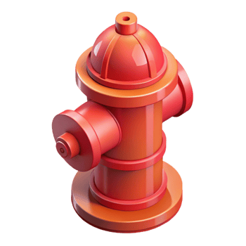 extraordinary rare Isometric fire hydrant. Crisp edges, flat color with Scalable Design. png