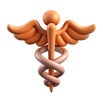 calm captivating Scalable caduceus symbol with sharp edges and a flat color design with Scalable Design. detailed png
