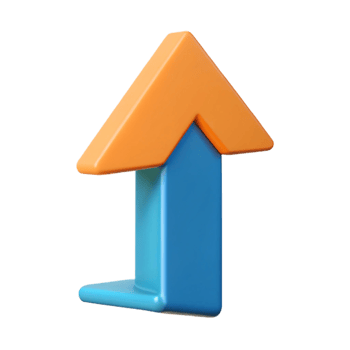 tranquil striking Upward arrow pictogram. Geometric, symmetrical, flat color with Scalable Design. high quality png