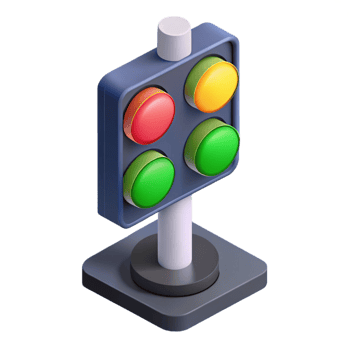 spectacular dreamy baroque Isometric traffic light. Minimal, flat color with Scalable Design. top-tier png