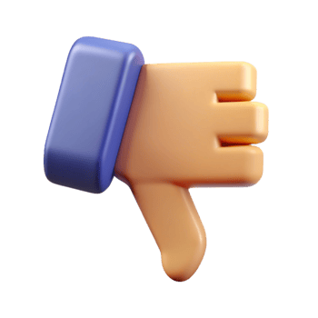 playful immaculate Thumbs down pictogram. Geometric, symmetrical, with Scalable Design. precision png