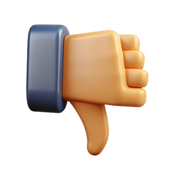 quintessential organic Thumbs down pictogram. Geometric, symmetrical, with Scalable Design. authentic png