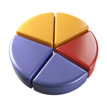 stunning energetic traditional Circular pie chart divided into four equal sections. Crisp edges, solid colors, symmetrical design with Scalable Design. authentic png