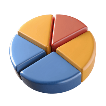 vibrant peaceful art deco Circular pie chart divided into four equal sections. Crisp edges, solid colors, symmetrical design with Scalable Design. exclusive png