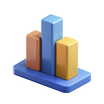 picturesque joyful renaissance Stacked bar graph with three segments. Flat color, crisp edges, minimal design with Scalable Design. crisp png