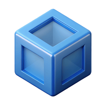 magnificent unparalleled Isometric cube with three visible faces. Geometric, clean lines, crisp edges with Scalable Design. png