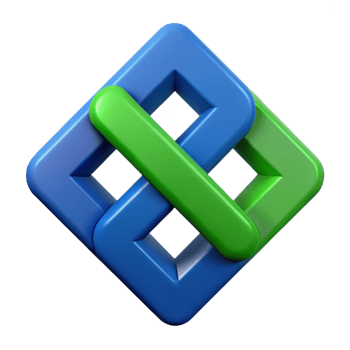 dramatic elegant Abstract interlocking squares, flat blue and green, clean lines with Scalable Design. professional png