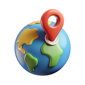 breathtaking creative World map with location pin. Minimal design, single-weight stroke, flat color with Scalable Design. authentic png