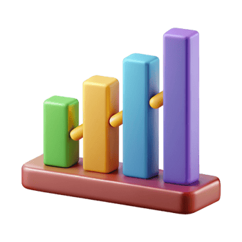 sumptuous baroque Horizontal bar graph with labeled axes. Crisp edges, flat color, minimal design with Scalable Design. fine detail png