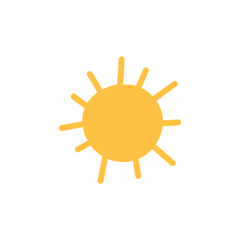 Sun illustration in hand drawn design style for graphic element decoration png
