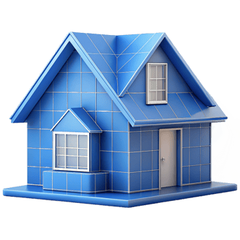 pristine acclaimed Geometric blueprint of a house with clean lines and flat colors with Scalable Design. png