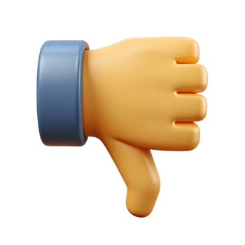 beautiful dramatic mid-century Thumbs down icon. Crisp edges, flat color, single-weight stroke. with Scalable Design. 4K png
