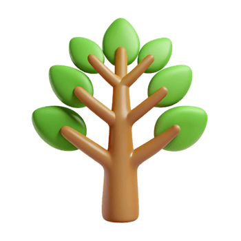 dramatic notable Tree icon with branching leaves. Symmetrical, single-weight stroke, flat color with Scalable Design. png