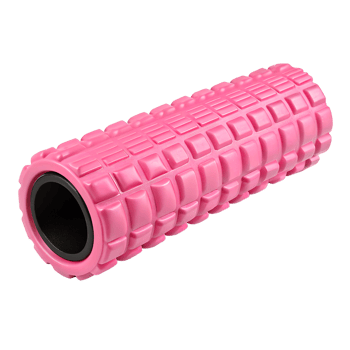 Pink sport massage roller for exercises and muscle recovery isolated on the transparent background png