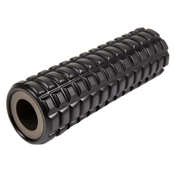 Black sport massage roller for exercises and muscle recovery isolated on the transparent background png