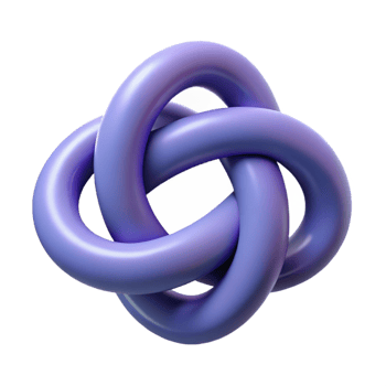 vibrant nostalgic art deco Symmetrical, flat color trefoil knot with crisp edges and a clean design. with Scalable Design. handcrafted png