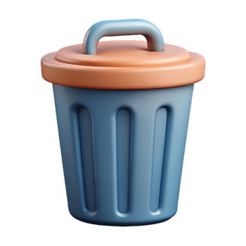 mysterious enchanting Trash can pictogram. Scalable design, flat color, single-weight stroke with Scalable Design. studio quality png