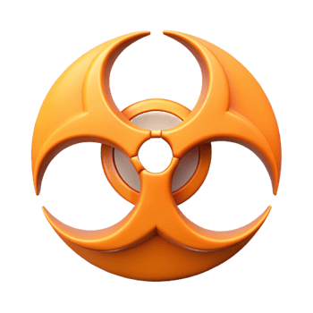 dynamic splendid Clean lines forming a stylized, scalable biohazard symbol. Flat color with Scalable Design. impeccable png