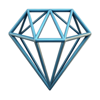 stunning organic Geometric outline of a diamond. Symmetrical, single-weight stroke, flat color with Scalable Design. professional png