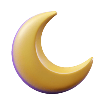 wonderful remarkable Smiling crescent moon character with pointed tips. Clean lines, flat color, minimal design with Scalable Design. png