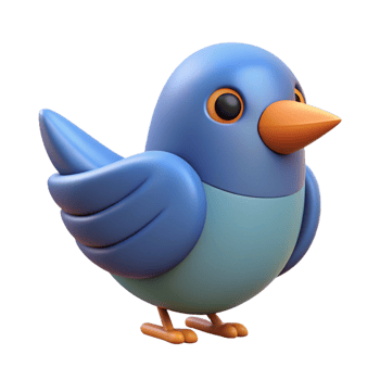 stunning modern Bird character with a circular body and triangular wings. Minimal design, flat color, single-weight stroke with Scalable Design. original png