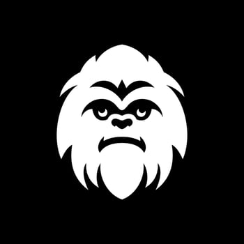 Creepy Yeti Face Silhouette Logo vector