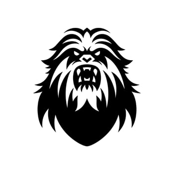 Ice Warrior Yeti Head Design vector