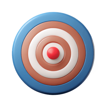 dynamic breathtaking Target icon with concentric circles. Symmetrical design, flat color, minimal with Scalable Design. high quality png