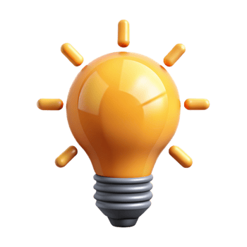 inspired surreal Lightbulb icon with radiating lines, clean lines, with Scalable Design. 4K png