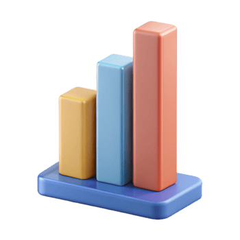 unforgettable industrial Stacked bar graph with three segments, contrasting flat colors, with Scalable Design. 8K png