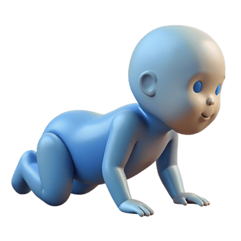 splendid celebrated Silhouette of a crawling baby. Clean lines, flat color, scalable design with png