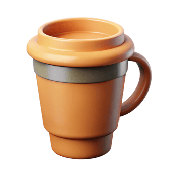 timeless creative Single-weight stroke outline of a coffee cup. Crisp edges, flat color with Scalable Design. perfect clarity png