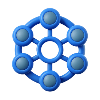 fascinating iconic Five connected circles forming a flower shape. Clean lines, flat color, symmetrical design with Scalable Design. png