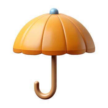 glorious nordic Umbrella with a rounded canopy and straight handle. Flat color, symmetrical, minimal design with Scalable Design. high resolution png