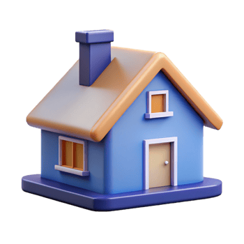 alluring ethereal futuristic Clean lines depicting a simple house. Flat color, minimal with Scalable Design. 4K png