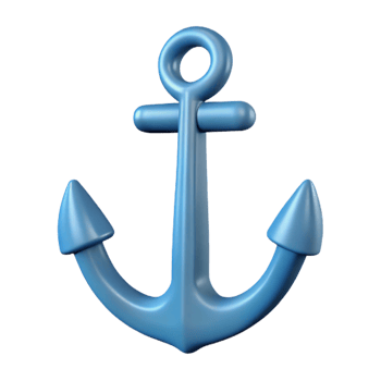 memorable baroque Minimal, single-weight stroke outline of an anchor. Flat color, with Scalable Design. fine detail png