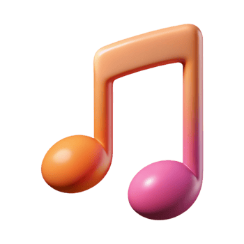 vibrant urban Minimal line art of a musical note. Clean lines, flat color with Scalable Design. museum quality png