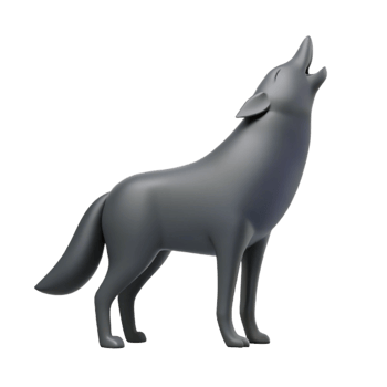 pristine inspired Crisp edges silhouette of a wolf howling. Scalable, minimal design with Scalable Design. png